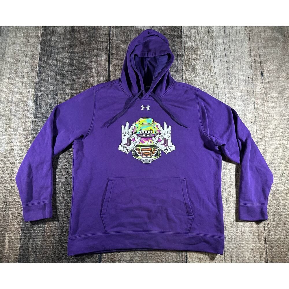💎 RARE Under Armour Justin Jefferson Minnesota Vikings Hoodie PE Team Issue 2XL